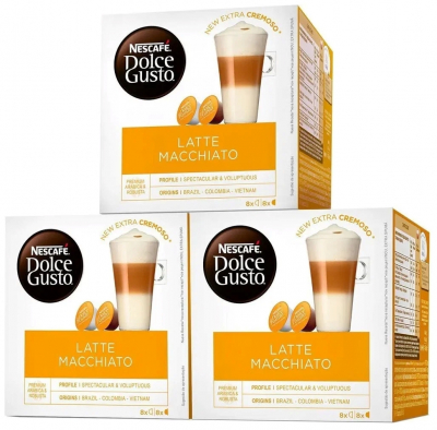 Кофе в капсулах Dolce Gusto Original Latte Macchiato Caramel 48 шт 3 упаковки